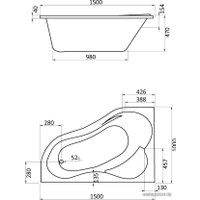 Ванна Santek Ибица 150x100 L комфорт [1WH112390]