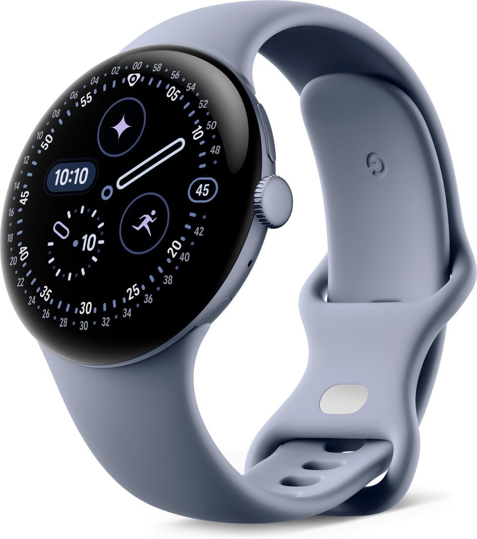 Умные часы Google Pixel Watch 4 45 мм (лунный камень/лунный камень, спортивный силиконовый ремешок)