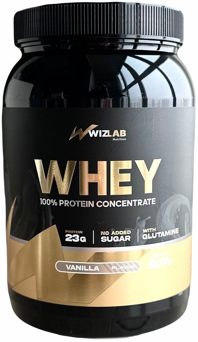 

Протеин сывороточный (концентрат) WizLab Nutrition 100% Whey Protein Concentrate (ваниль, 907г)