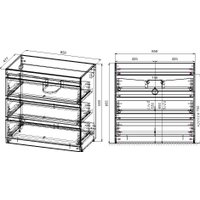 Symbolite Тумба с умывальником Даллас 150 Люкс Plus 3 ящика + Даллас 150x48.2 (левый, белый)