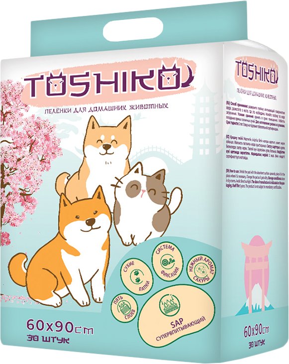 

Одноразовая пеленка Toshiko с ароматом сакуры (60х90 см, 30 шт)