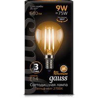 Светодиодная лампочка Gauss Filament Globe E14 9 Вт 4100 К 105801209