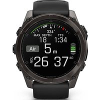 Умные часы Garmin Fenix 8 Sapphire 51мм (угольно-серый DLC, пепельно-черный силиконовый ремешок)