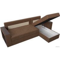 Угловой диван Лига диванов Дубай лайт правый 114190 (рогожка коричневый)