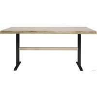 Кухонный стол Buro7 Двутавр 180 (с обзолом, дуб беленый/черный)