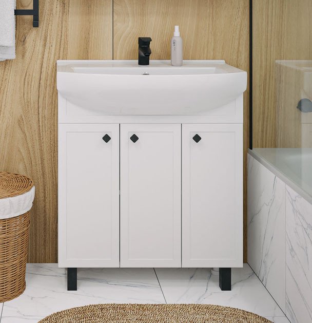 

Runo Тумба под умывальник Римини 75 (напольная, белый)