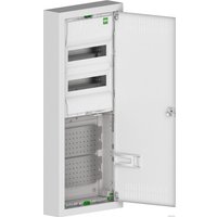 Бокс пластиковый Elektro-Plast MSF TWIN RN комбинированный, 2*12M+2xМП перф., N/PE-шинки, 1xSCHUKO, мет. дверь, белый RAL9016, 358x853x100mm, IP30