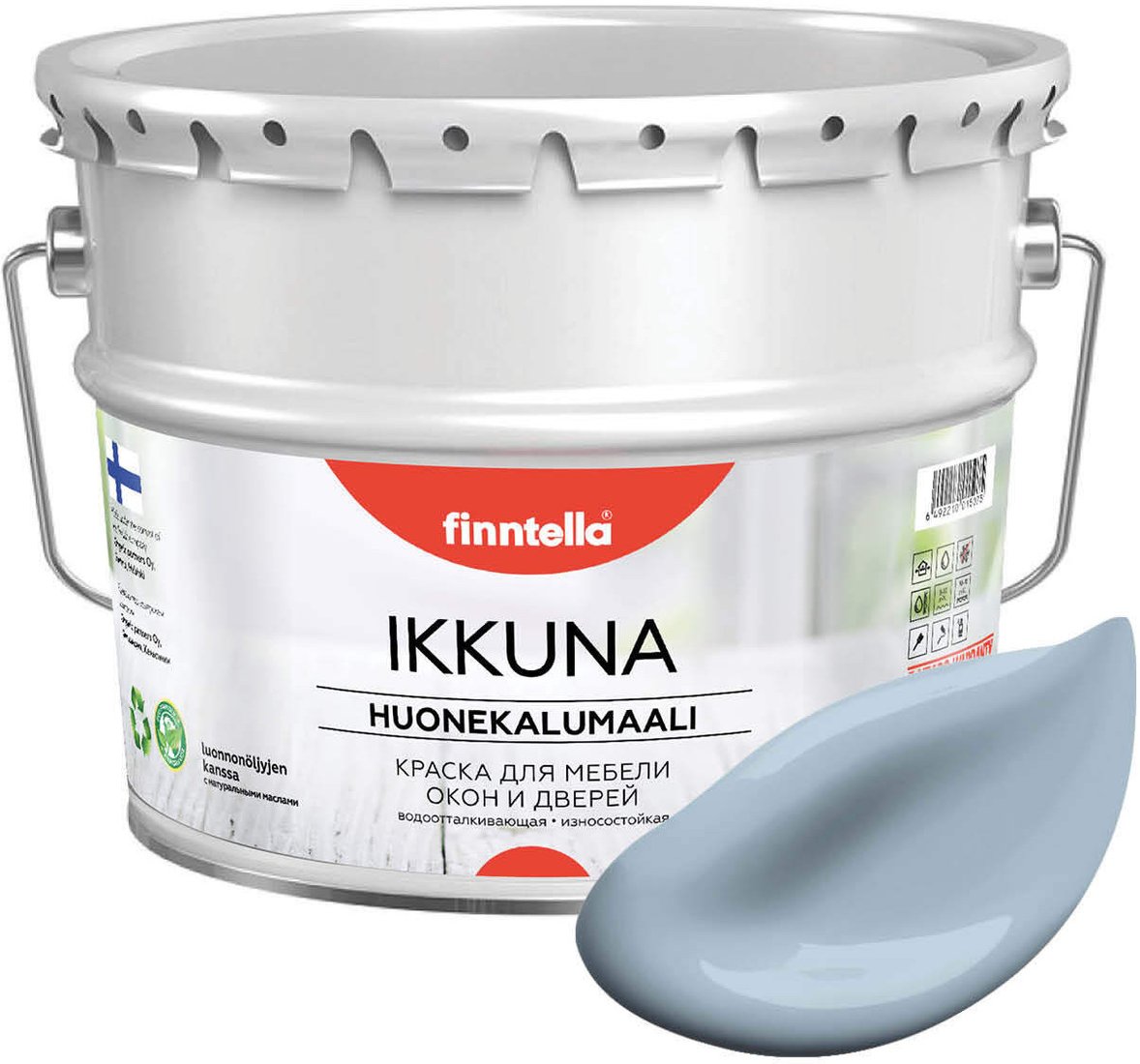 

Краска Finntella Ikkuna Niagara F-34-1-9-FL006 9 л (голубой/серый)