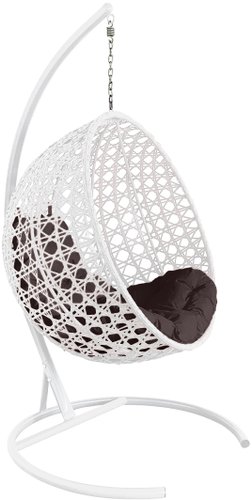 M-Group Круг Люкс 11060105 (белый ротанг/коричневая подушка)