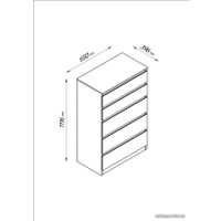Комод Mio Tesoro Кастор 5 ящиков 2.03.02.070.5 (дуб венге)