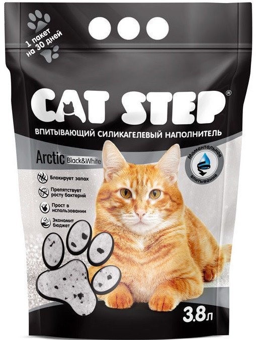 Наполнитель для туалета Cat Step Arctic Black&White 3.8 л