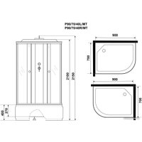 Душевая кабина Niagara Promo P90/70/40L/MT 90x70x215