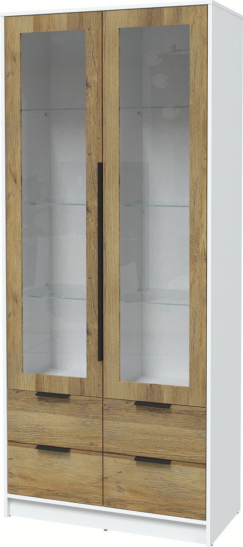 

Шкаф-витрина Интерлиния Концепт КТ-ШВ2 с подсветкой Глосс (белый платинум/дуб вотан)