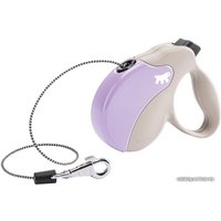 Поводок-рулетка Ferplast Amigo Mini 75700019 (бежевый/фиолетовый)