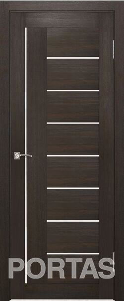 

Межкомнатная дверь Portas S29 70x200 (орех шоколад, стекло lacobel белый лак)