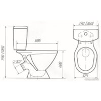 Унитаз напольный Универсал Цоп (бачок Евро)