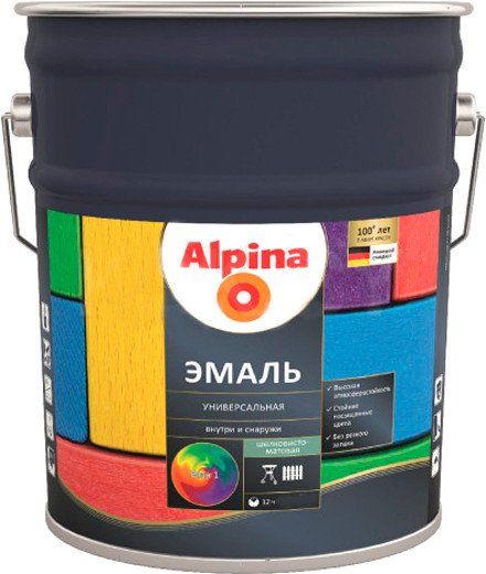 

Эмаль Alpina Универсальная. База 1 9 л (шелковисто-матовый)