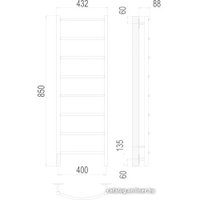 Полотенцесушитель TERMINUS Классик П8 400x850 L бп электро (хром)