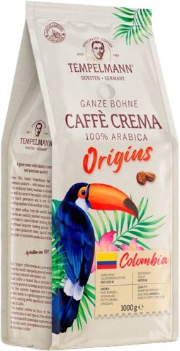 

Кофе Tempelmann Origins Colombia 100% Arabica Caffe Crema зерновой 1 кг