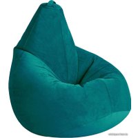 Кресло-мешок Kreslomeshki Груша велюр (4XL, темная бирюза)