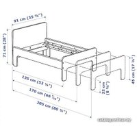 Растущая кровать Ikea Слэкт 80x130-200 (белый/береза) 893.266.13