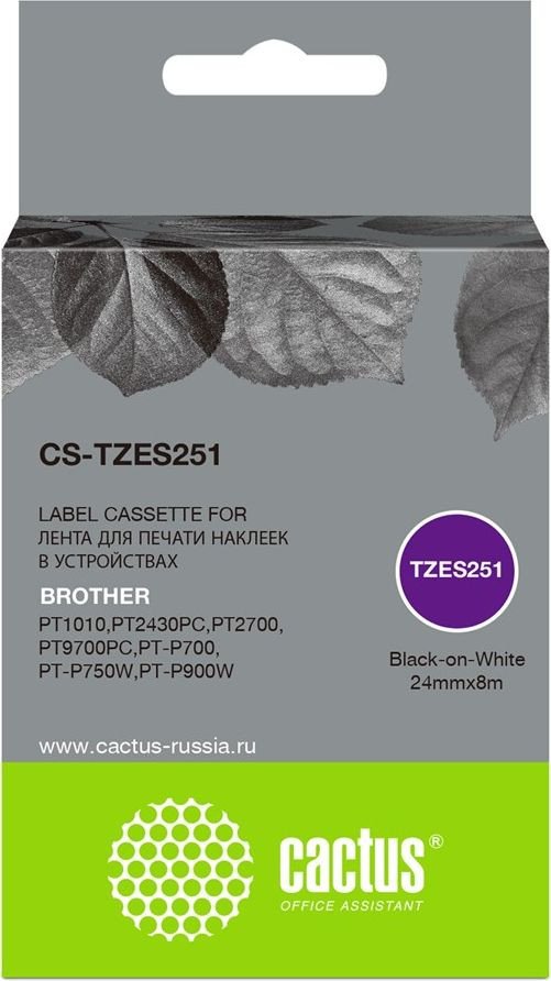 

Картридж CACTUS CS-TZES251 (аналог Brother TZES251)