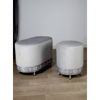 Пуфик Sheffilton SHT-B20-1 (серое облако/хром лак)