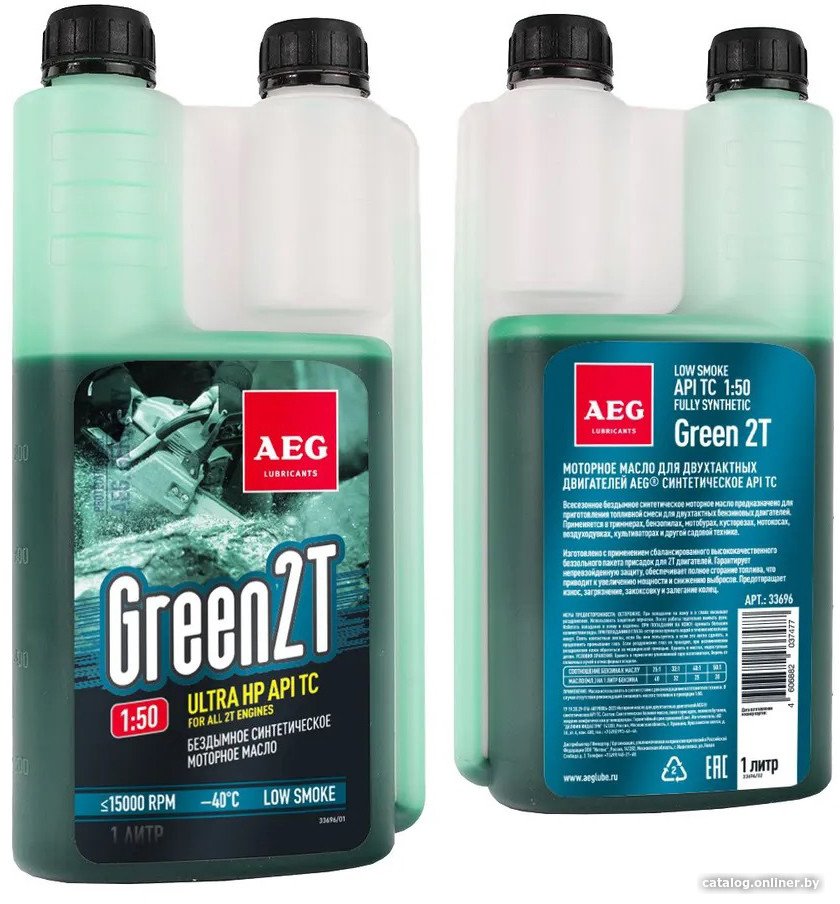 Моторное масло AEG Lubricants Green HP 2T API TC дозатор (зеленый) 1л