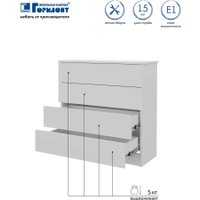 Комод Горизонт Нео 760 4 ящика (белый)