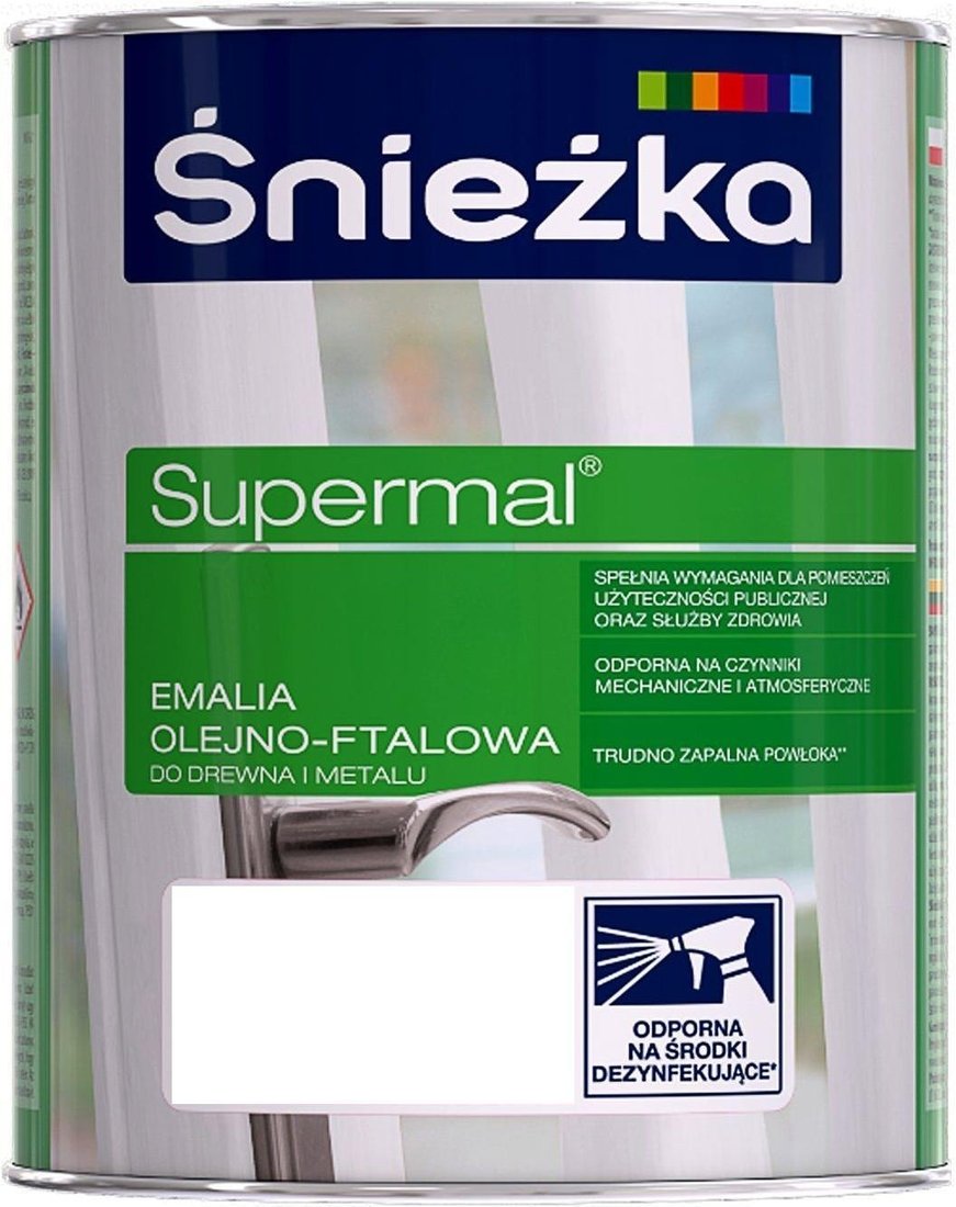 

Эмаль Sniezka Supermal Emalia Olejno-Ftalowa 800 мл (зеленая мята)