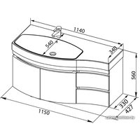  Aquanet Тумба под умывальник Опера 115 L (белый, 2 дверцы, 2 ящика)