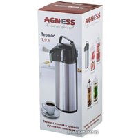 Термос Agness 910-601 1.9л (белый/красный)