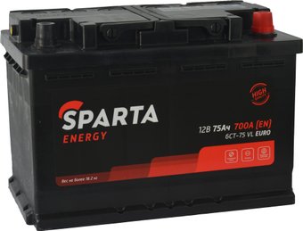 Автомобильный аккумулятор Sparta Energy 6CT-75 VL Euro (75 А·ч)