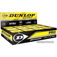 Набор мячей для сквоша DUNLOP White Pro (1 желтая точка, 12 шт)
