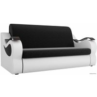 Диван Лига диванов Меркурий 100350 160 см (микровельвет черный/экокожа белый)