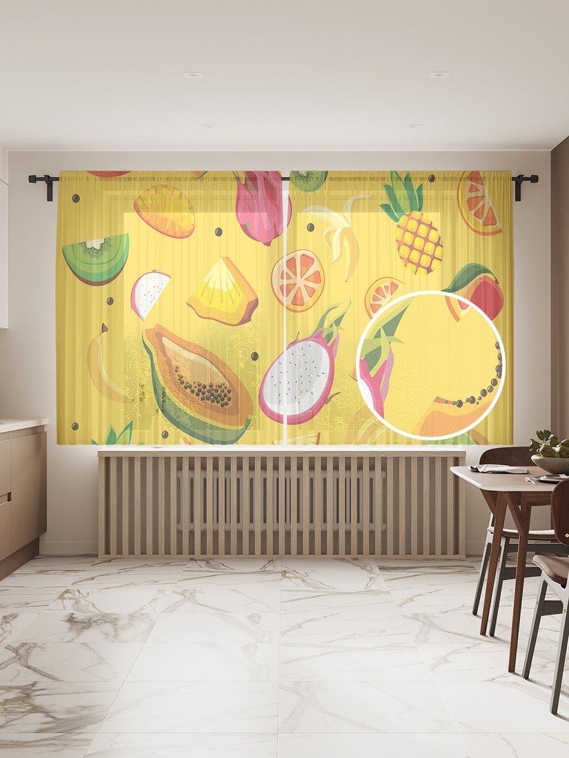 

Комплект штор JoyArty Сочные кусочки 1.45x1.8 м tul_71722_145x180 (2 шт)