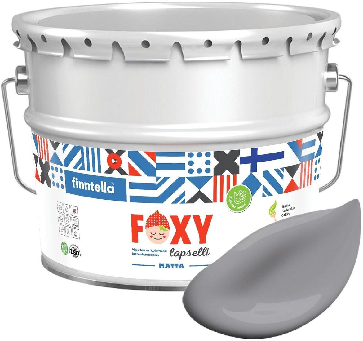 

Краска Finntella Foxy Lapselli Matte Hiiri F-50-1-9-FL204 9 л (серый)