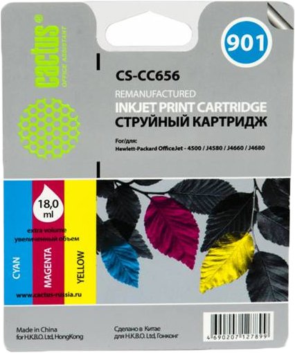 

Картридж CACTUS CS-CC656 (аналог HP 901 (CC656AE))