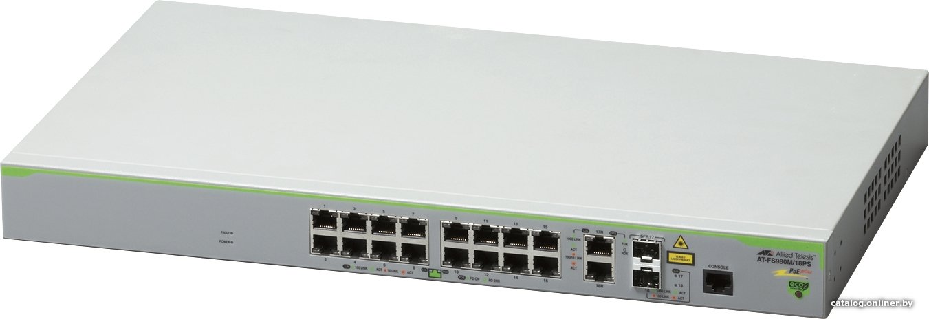 Управляемый коммутатор 3-го уровня Allied Telesis AT-FS980M/18PS