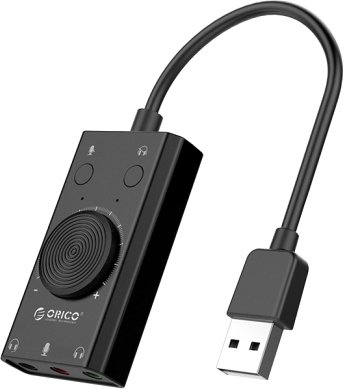 

USB аудиоадаптер Orico SC2-BK