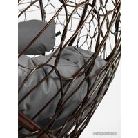 Подвесной диван M-Group Лежебока 11180209 (с коричневым ротангом/серая подушка)