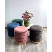 Пуфик M-City Фред 461MC04441 (велюр синий/золото)