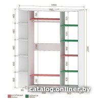 Шкаф-купе Кортекс-мебель Лагуна ШК05-00 левая консоль (белый) в Гомеле