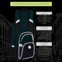 Школьный рюкзак Grizzly RG-167-2 (бирюзовый/фиолетовый/серый)