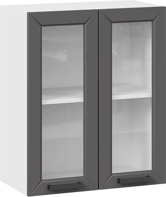 

Шкаф навесной Трия Лорас 1ВВ6С с двумя дверьми (белый/холст вулкан)