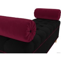 Банкетка Лига диванов Глория 113682 (микровельвет черный/бордовый/бордовый)
