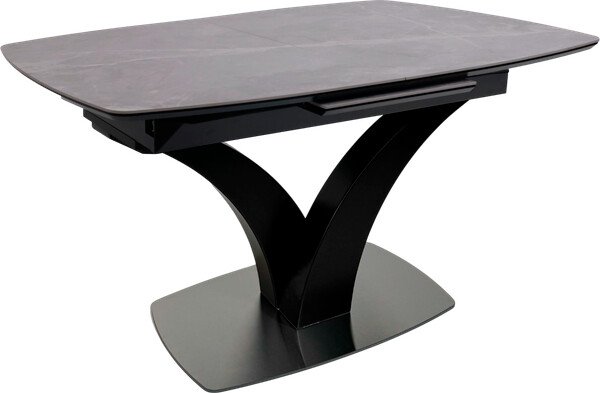 

Кухонный стол Аврора Нотр Дам Moderne 140-180x850 (камень серый Greys Grey/черный матовый)
