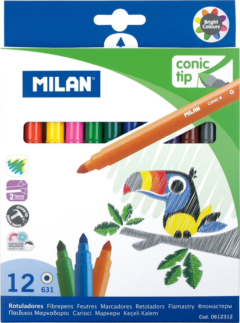 

Фломастеры Milan 612312 (12 цв)