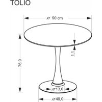 Кухонный стол Halmar Tolio 90/76 (травертин/кашемир)