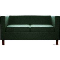 Софа Brioli Билли Д двухместный (рогожка, J8 темно-зеленый/темные ножки)